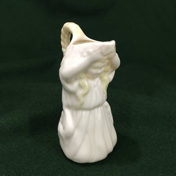 Belleek Undine Irish Maiden Creamer Parian China 7th Mark Gold 1980-93 Vintage - Picture 1 of 6